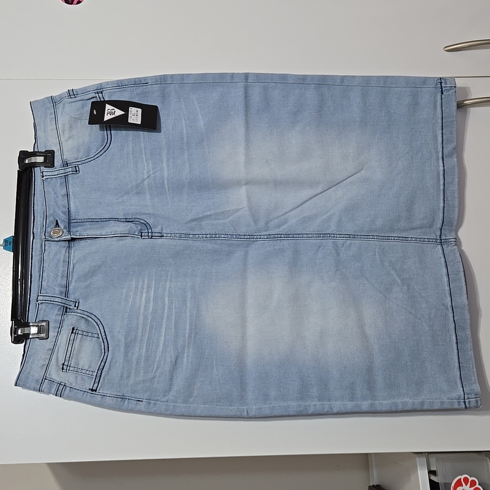 NWT Light Wash Modest Denim Skirt